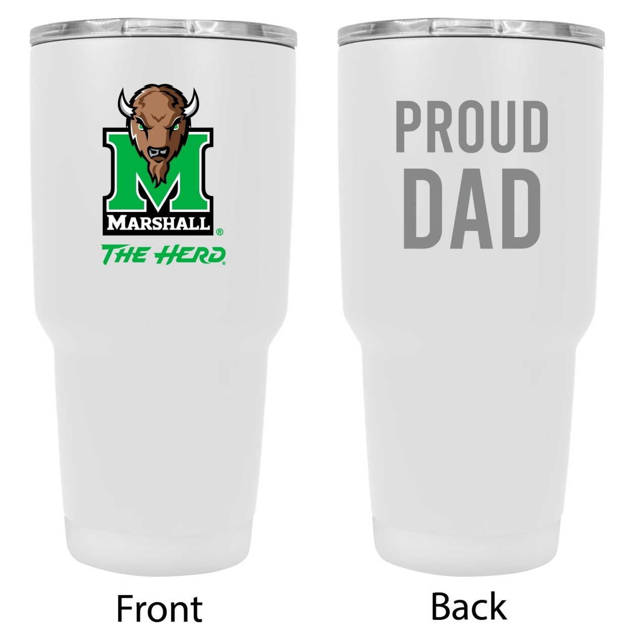 Marshall Thundering Herd 24oz Proud Dad Insulated Stainless Steel Tumbler - White