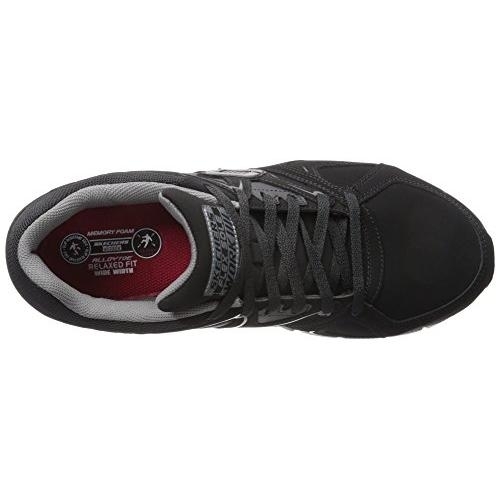 Skechers For Work Men's Synergy Ekron Alloy Toe Work Shoe BLACK/CHARCOAL - BLACK/CHARCOAL, 14