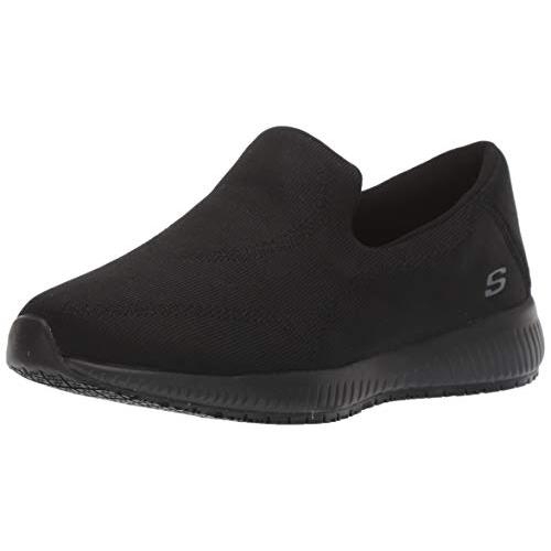 Skechers Women's Squad Sr-Miskin Health Care Professional Shoe BLACK - BLACK, 9.5 Wide