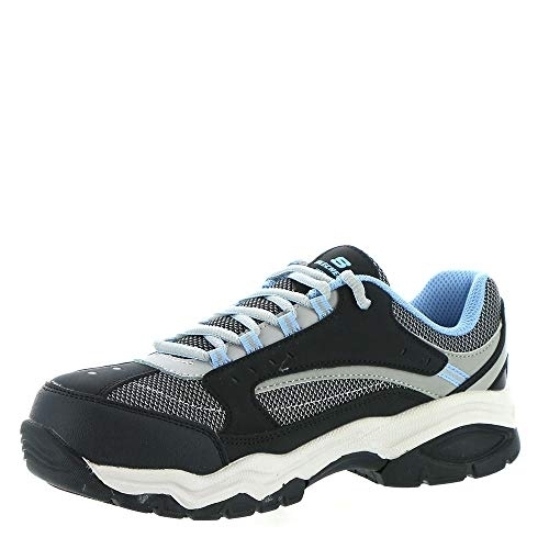 Skechers For Work Women's Bisco Slip Resistant Work Shoe BLACK/BLUE - BLACK/BLUE, 9.5