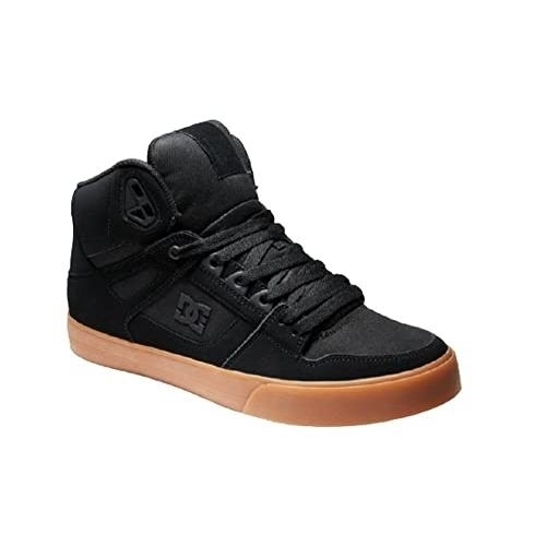 DC Men's Pure High-top Wc Skate Shoe BLACK/GUM - BLACK/GUM, 9.5