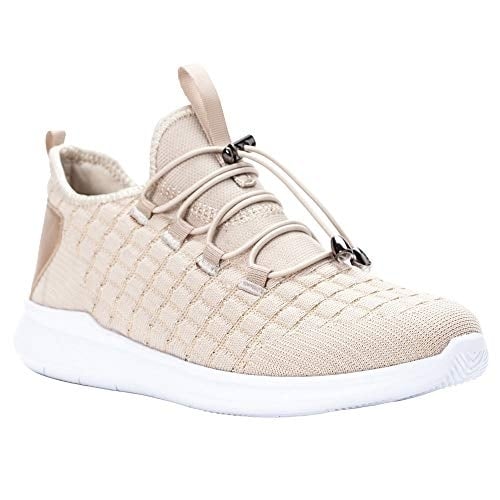 Propet Womens TravelBound Walking Shoes Walking Casual Shoes, Cream Metallic - Cream Metallic, 6 Narrow