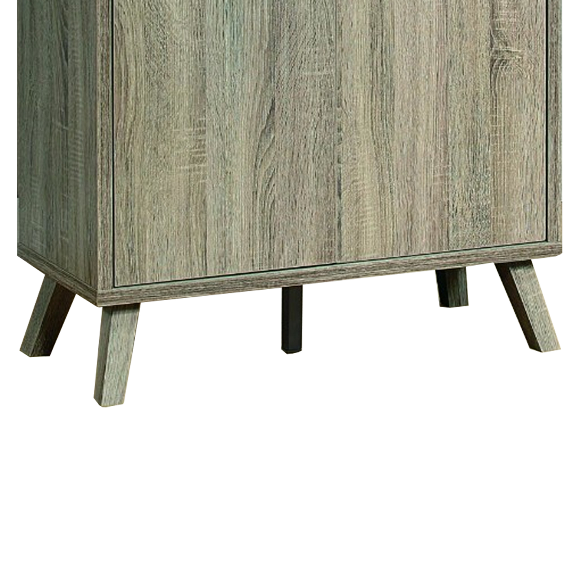 47 Inch 2 Door Wooden Show Cabinet With Angled Legs, Gray- Saltoro Sherpi