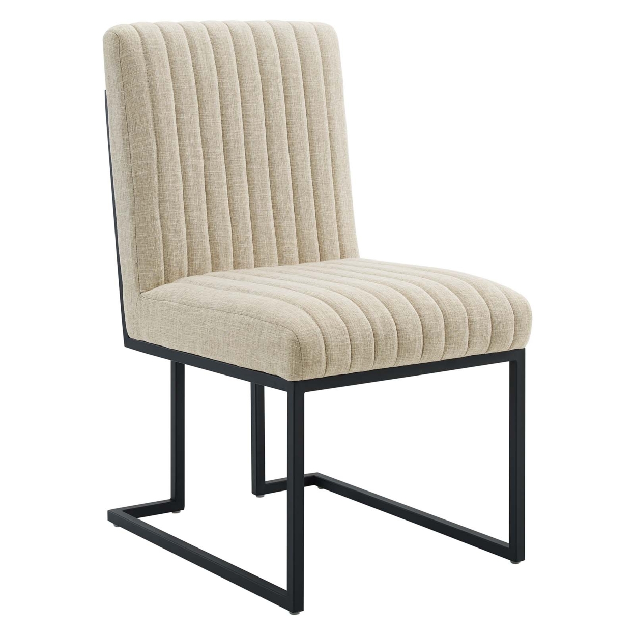 Indulge Channel Tufted Fabric Dining Chair, Beige