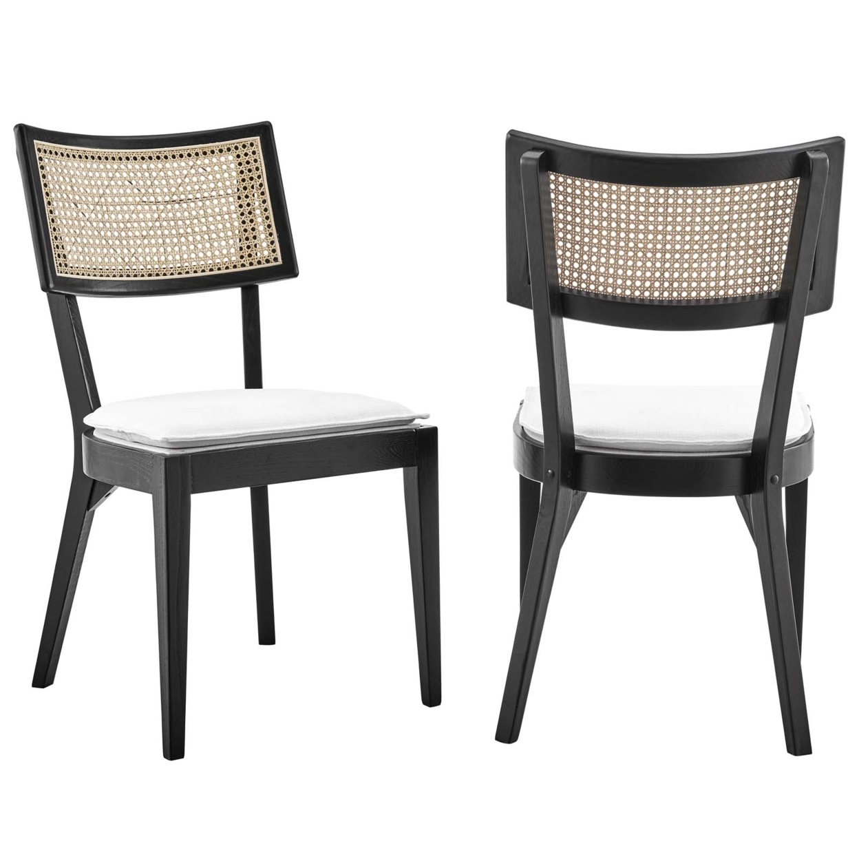 Caledonia Wood Dining Chair Set Of 2, Black White