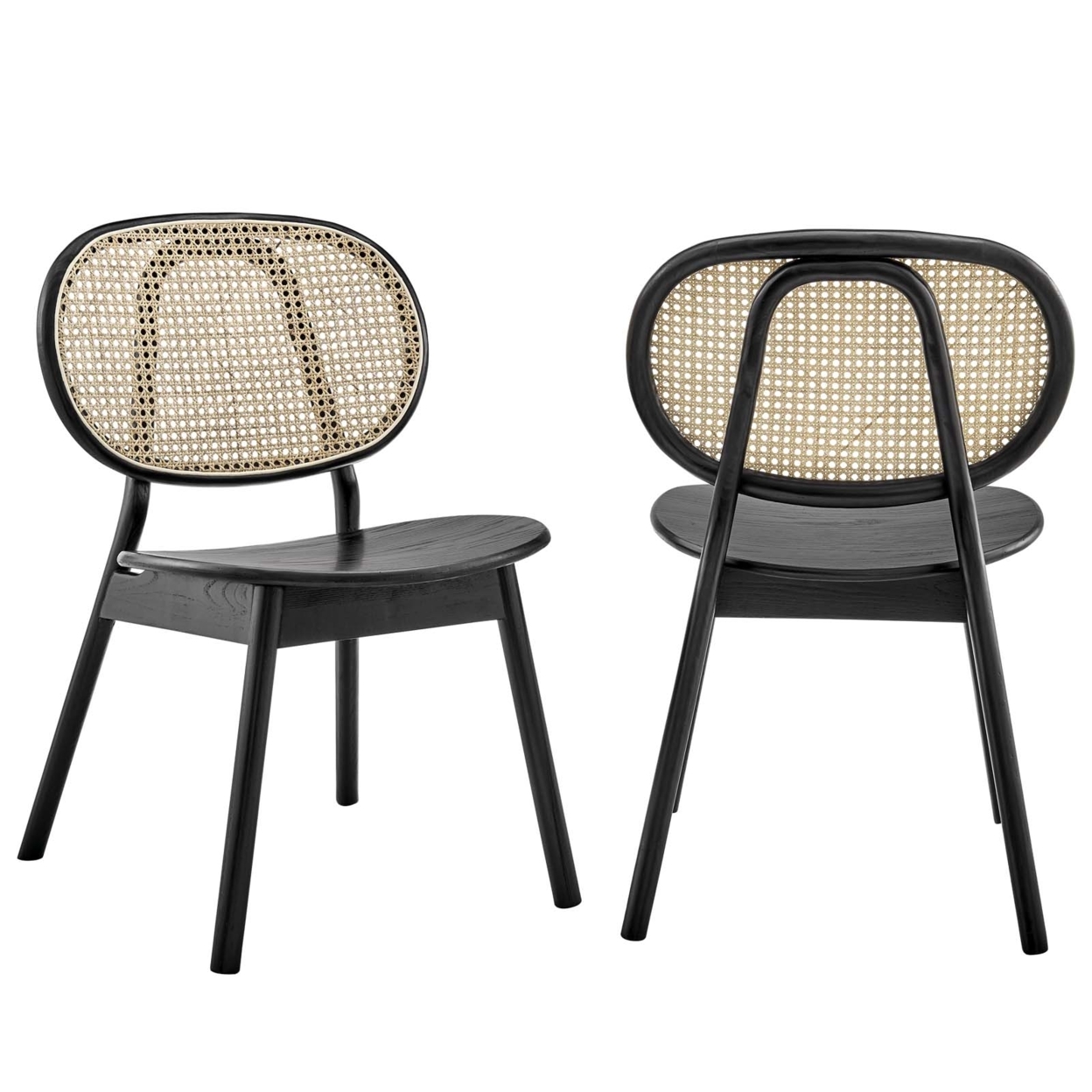 Malina Wood Dining Side Chair Set Of 2, Black