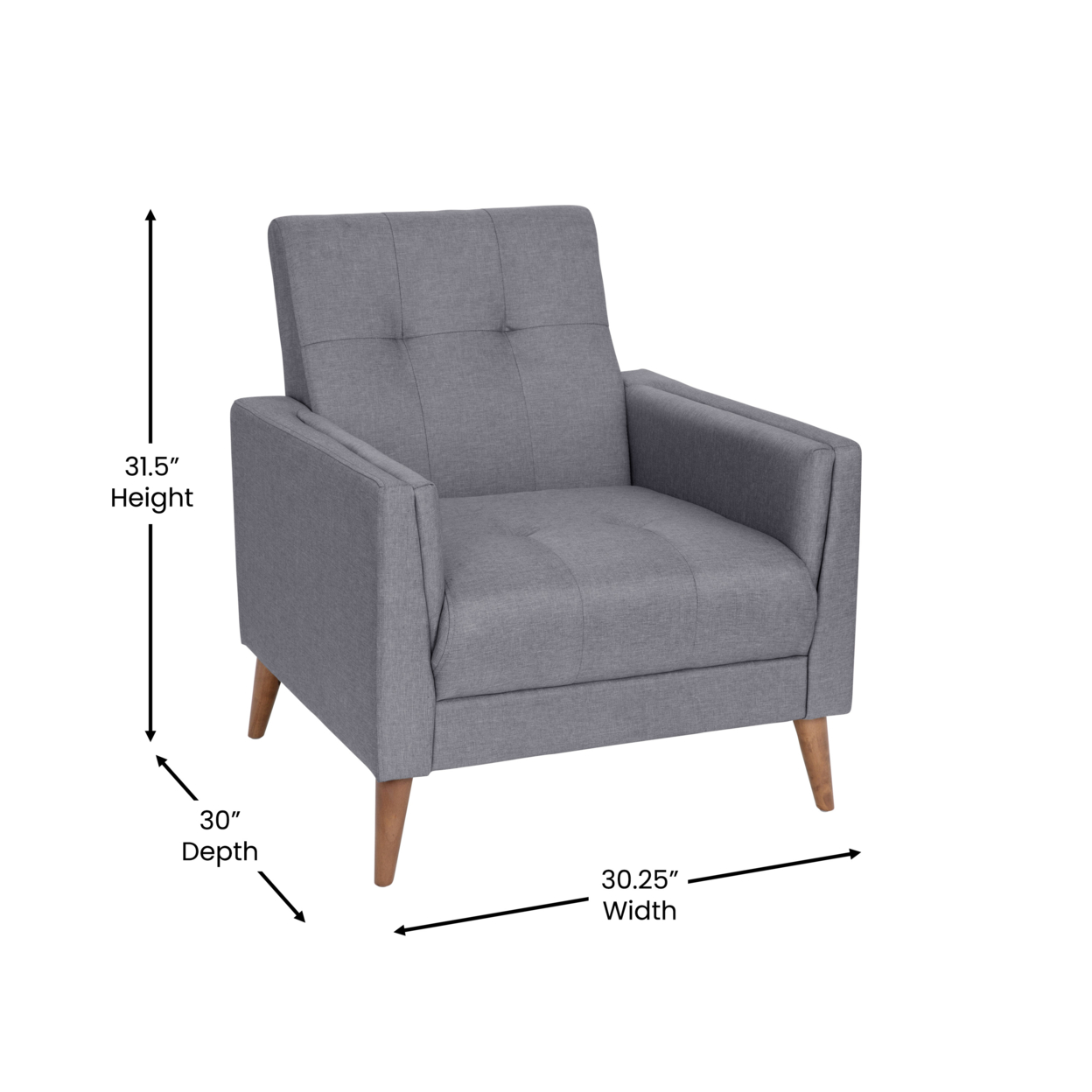 Slate Gray Faux Linen Chair