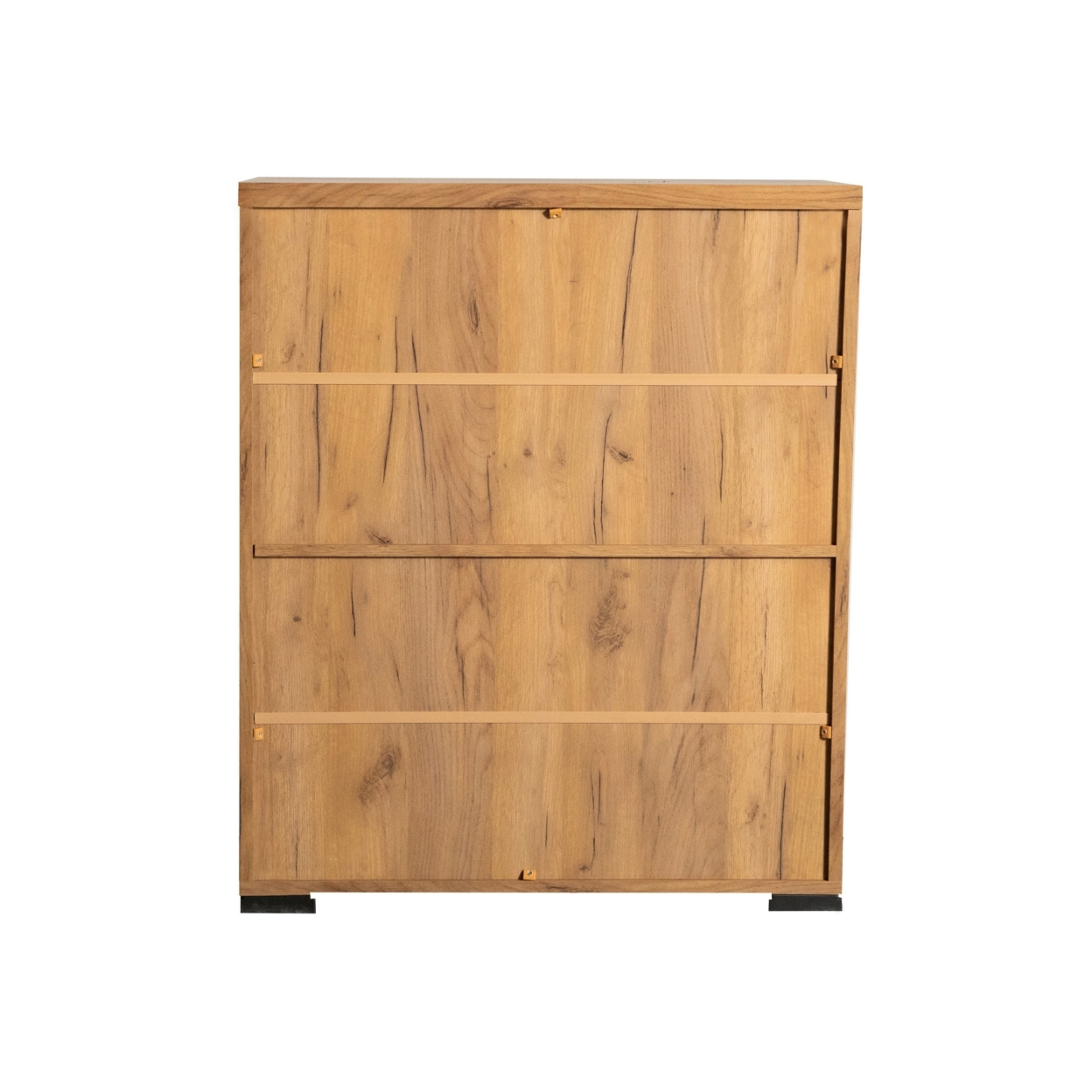 38 Inch Accent Cabinet Chest, 5 Adjustable Shelf Units, Golden Oak Brown