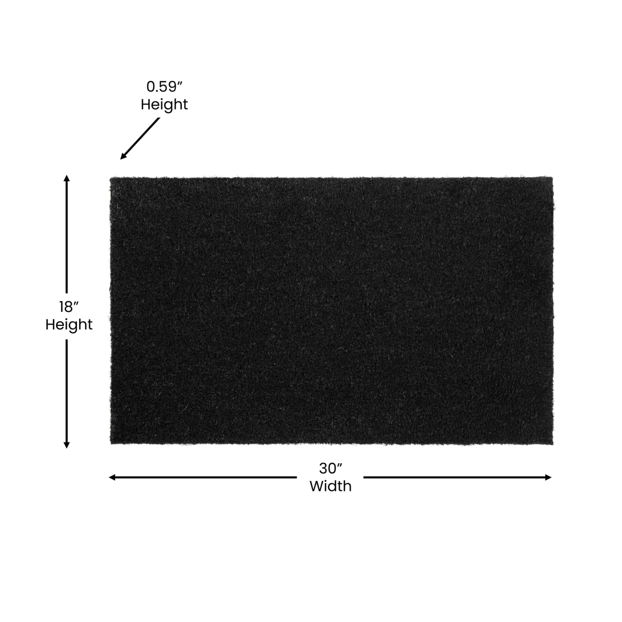 18x30 Black Coir Doormat