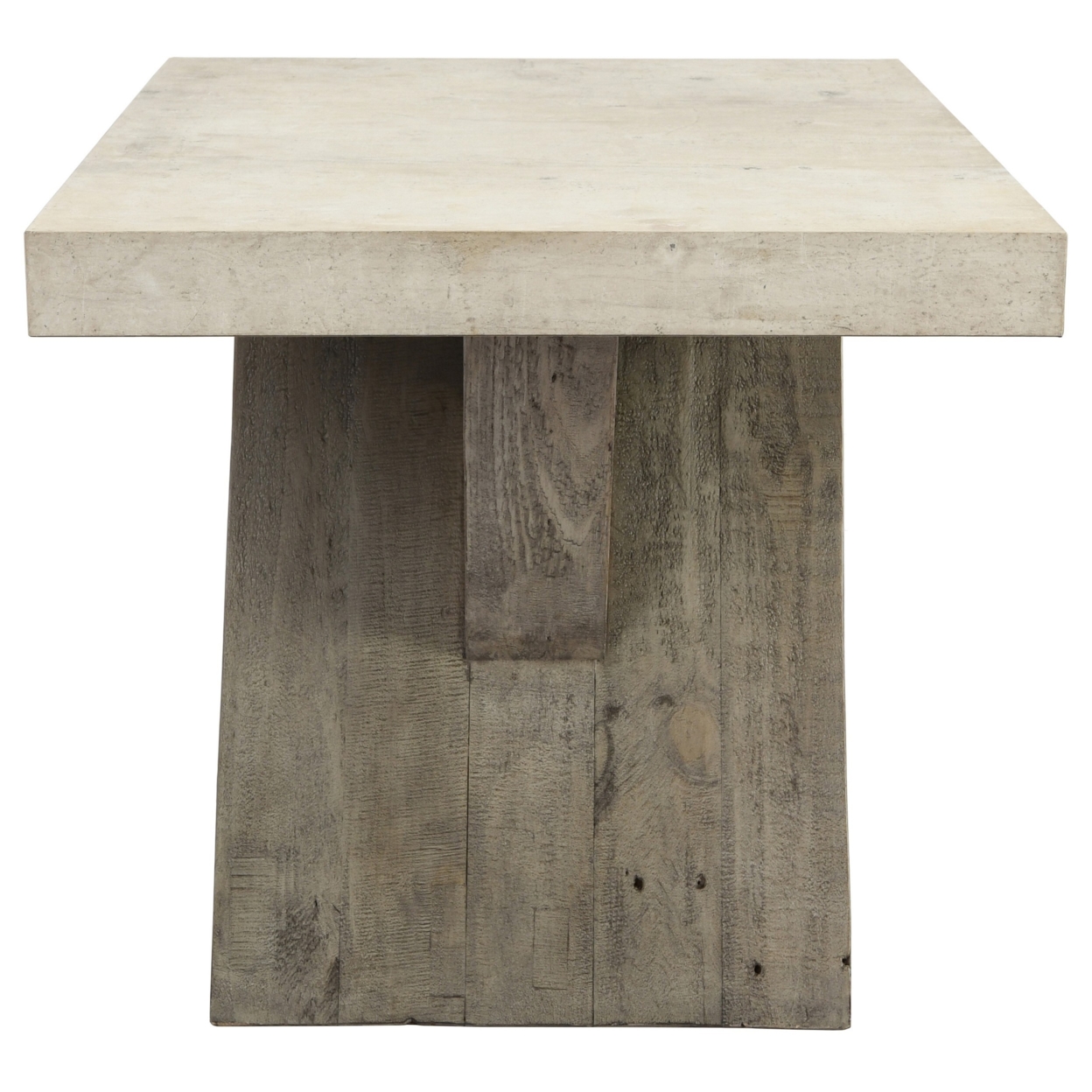 Inn 28 Inch Square End Table, Crossed Legs, Wood Grain Detail, Gray, Beige- Saltoro Sherpi