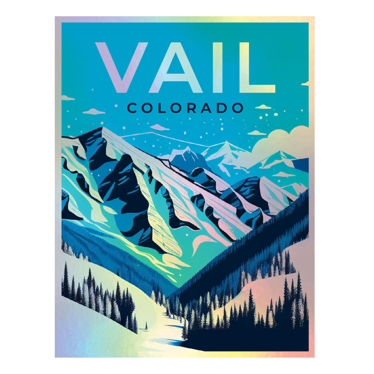 Vail Colorado Holographic Souvenir Vinyl Decal Sticker Design A - 10 Inch
