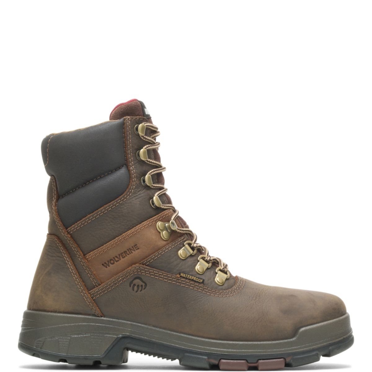 WOLVERINE Men's Cabor EPXÂ® 8 Waterproof Composite Toe Work Boot Dark Brown - W10316 BROWN - BROWN, 8-2E