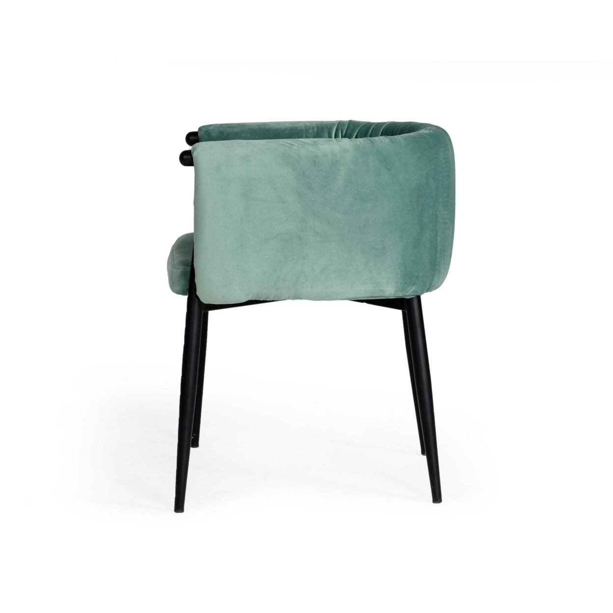 Cid 28 Inch Modern Fabric Dining Chair With Armrest, Cushion Seat, Green- Saltoro Sherpi