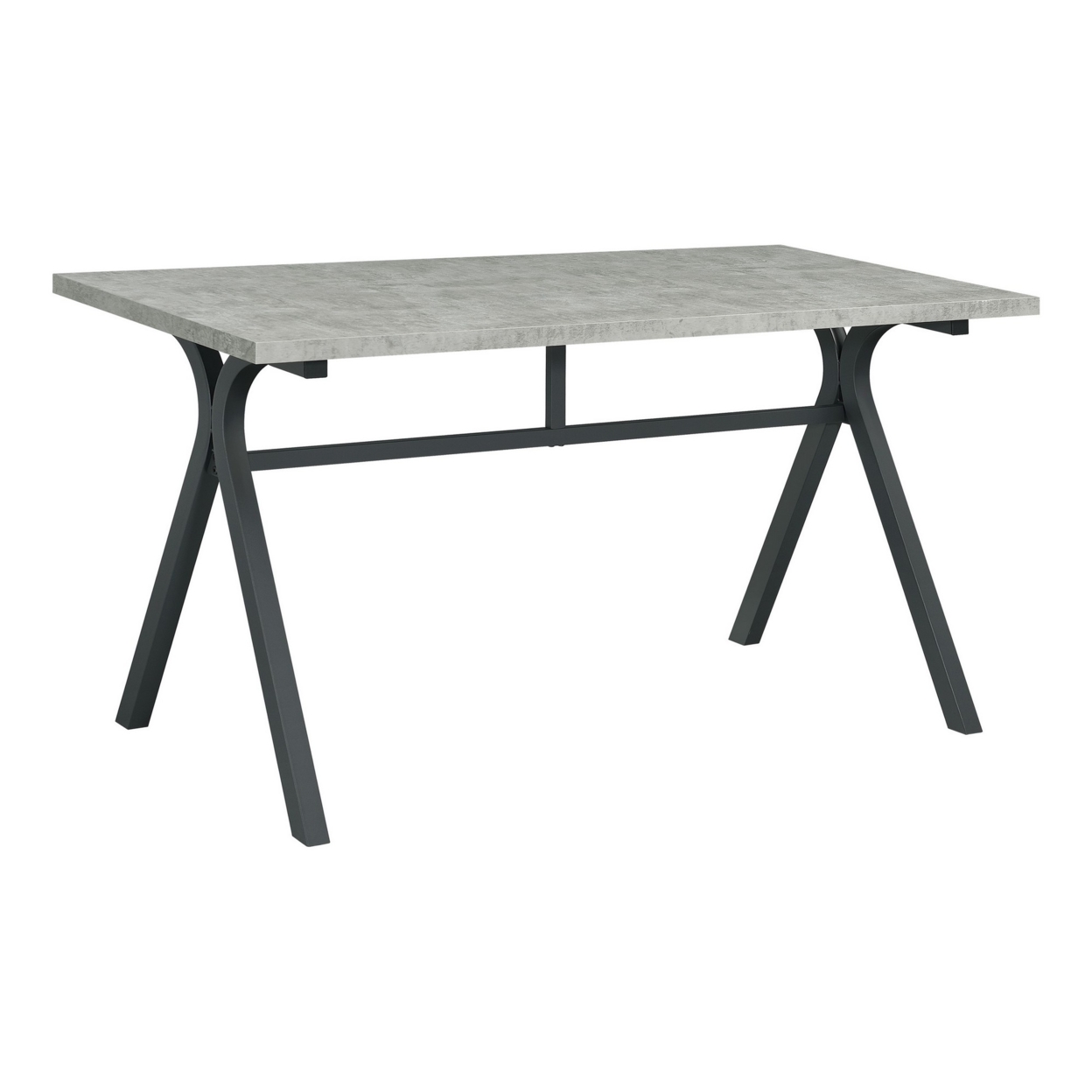 Ota 60 Inch Rectangular Writing Desk, Light Gray Wood Top, Dark Gray Metal- Saltoro Sherpi