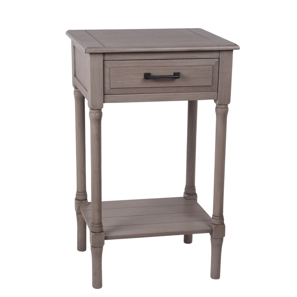 Jared 30 Inch Classic Accent End Table With Drawer And Shelf, Rich Brown- Saltoro Sherpi
