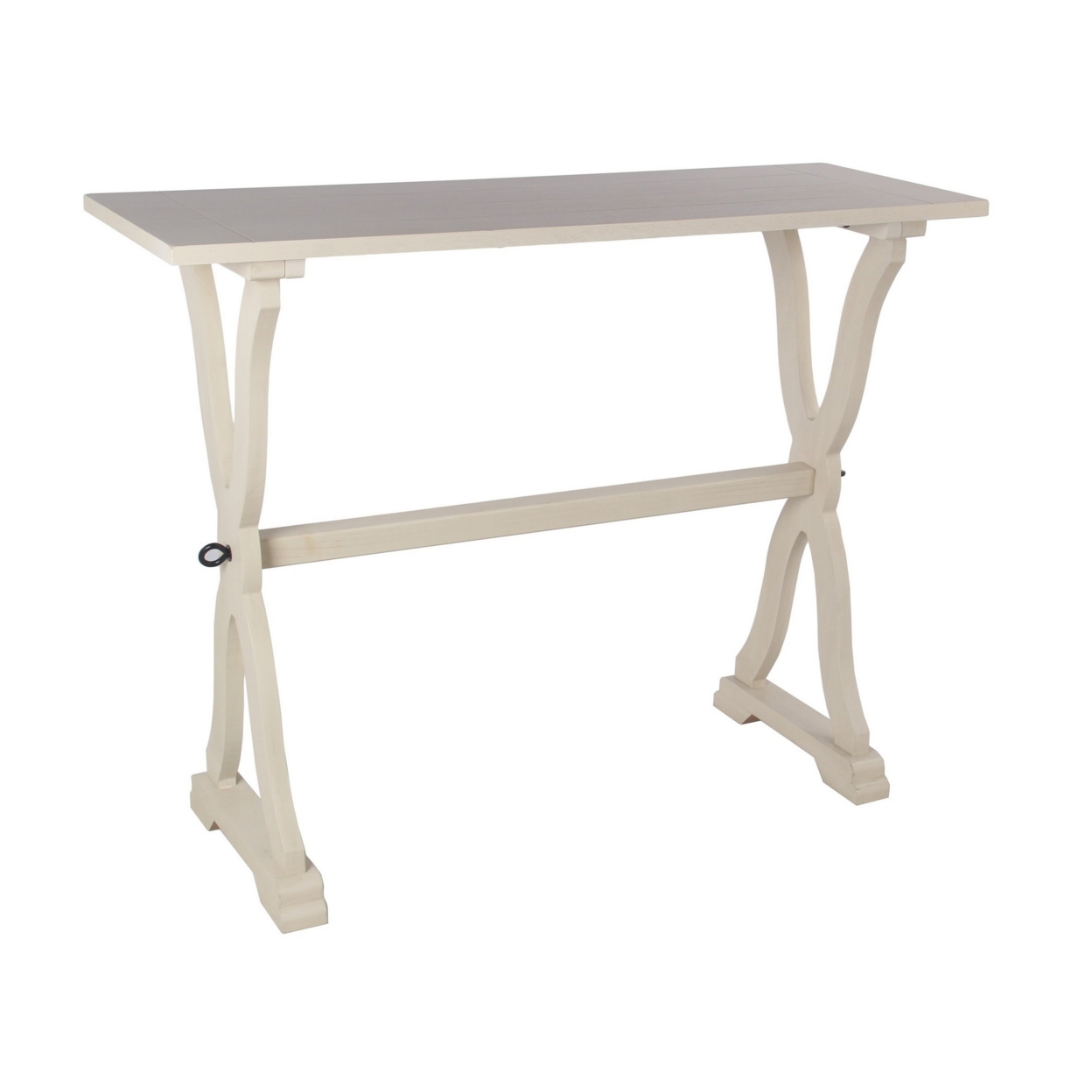 Pablo 38 Inch Classic Accent Console Table With Sled Base, Crisp White Rose- Saltoro Sherpi