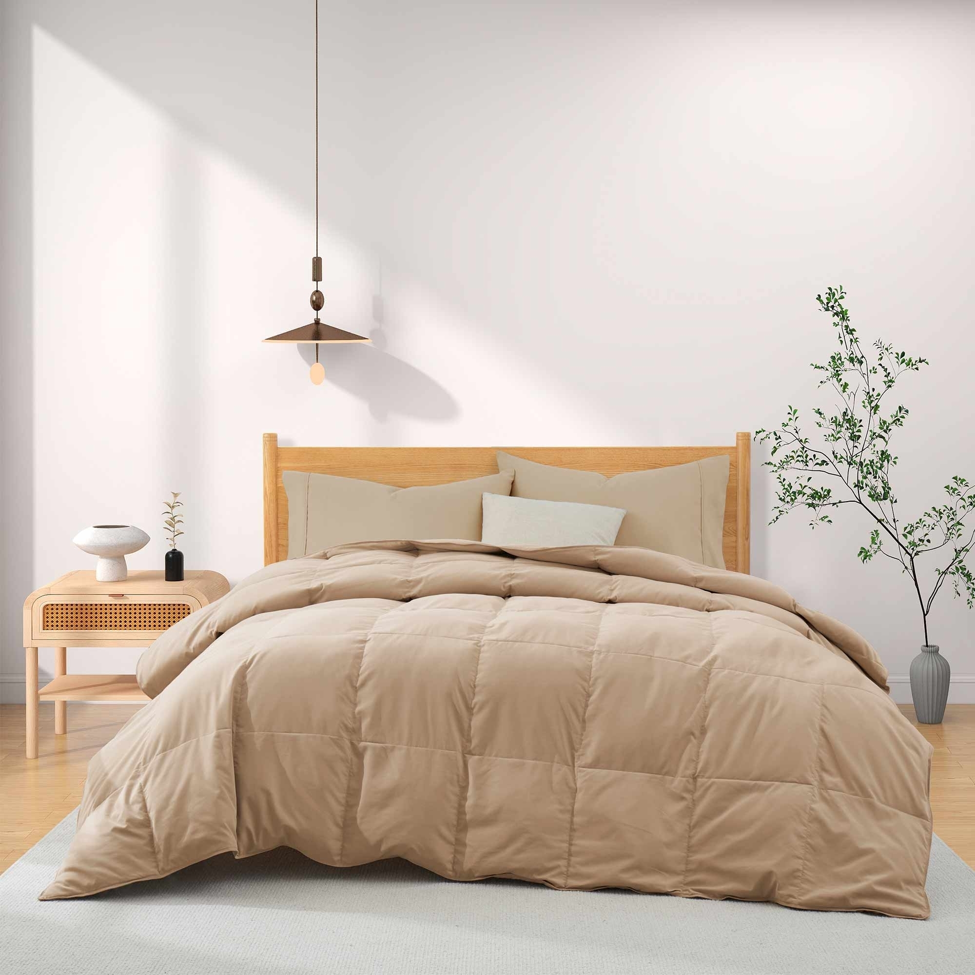 Lightweight Goose Feather And Down Comforter- Hotel Collection For Hot Sleepers - Ginger Root, Full