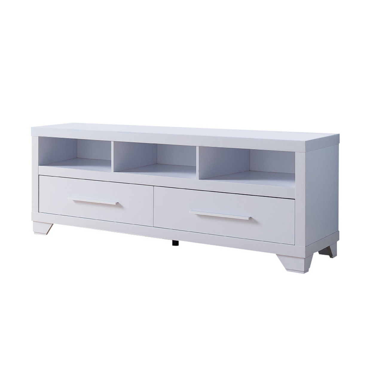 72 Inch Modern TV Entertainment Console With 2 Drawers And 3 Shelves, White- Saltoro Sherpi