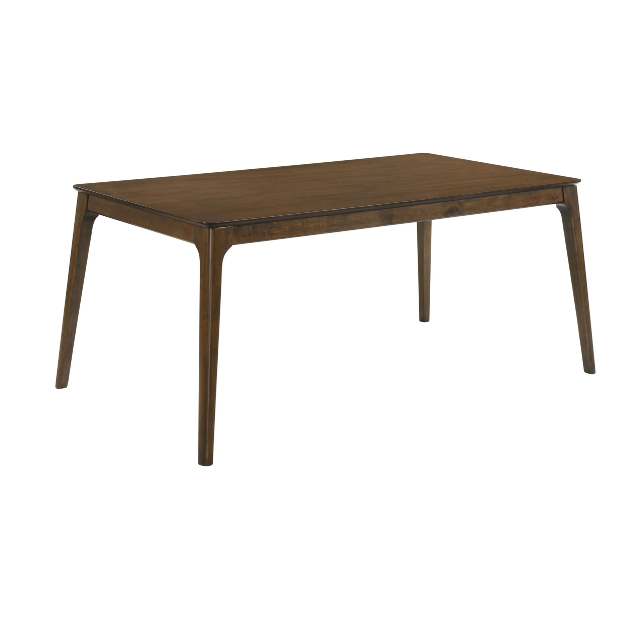 Nick 66 Inch Modern Dining Table, Rubberwood, Angled Legs, Walnut Brown- Saltoro Sherpi