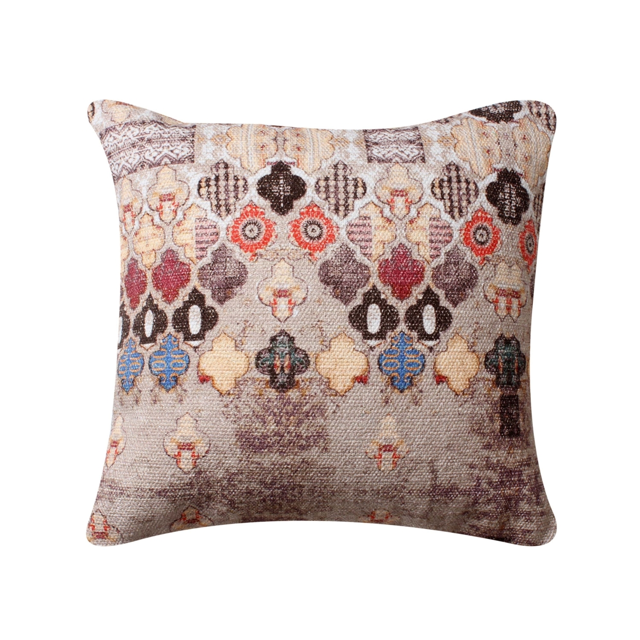 18 X 18 Square Cotton Accent Throw Pillow, Eastern Quatrefoil Print, Set Of 2, Multicolor