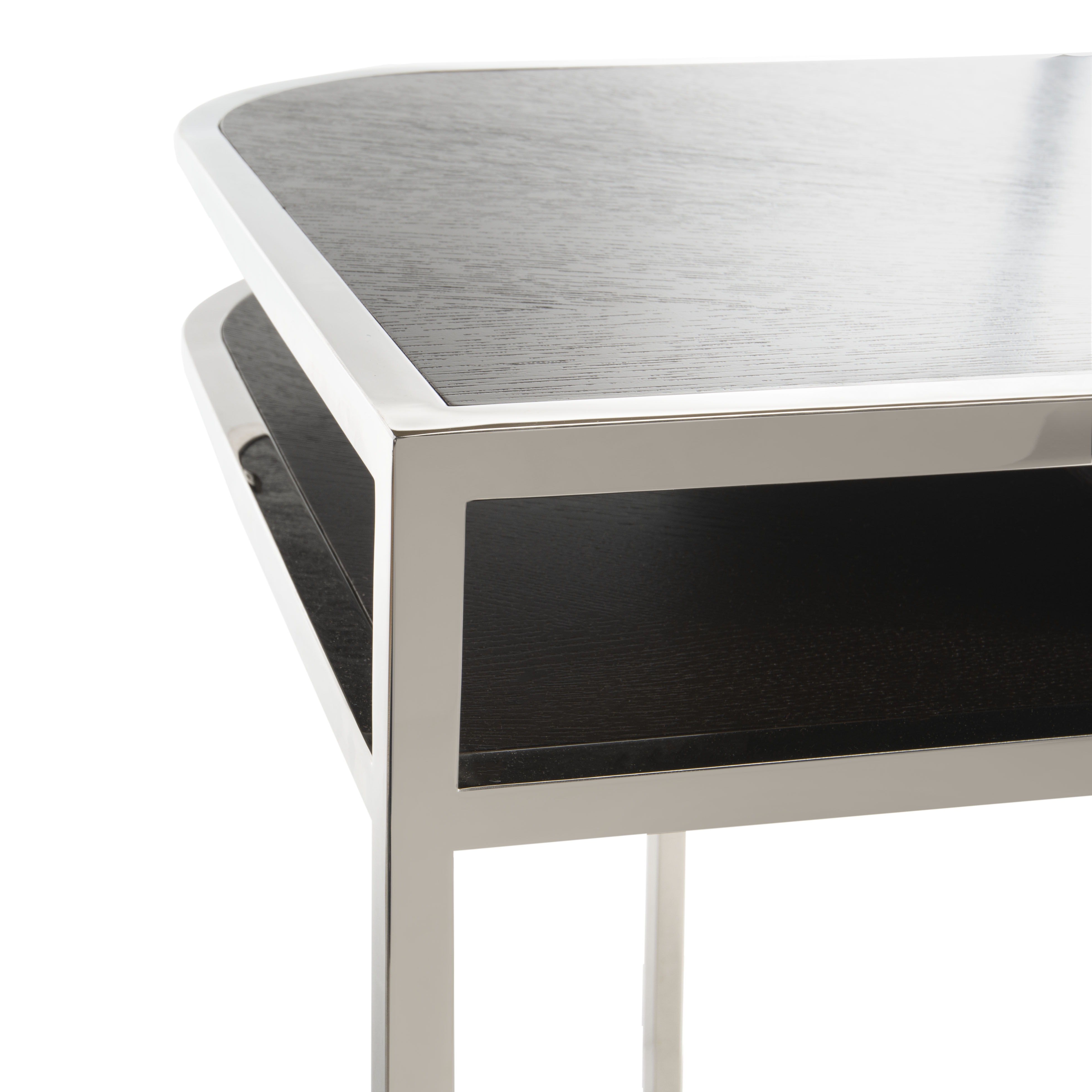 SAFAVIEH COUTURE Julian Desk Espresso / Steel