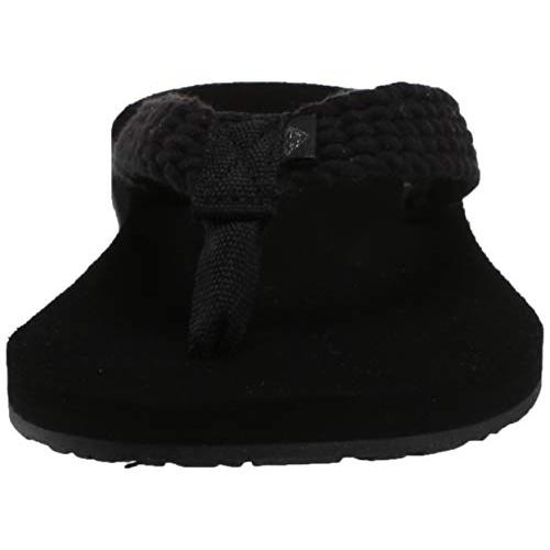 Roxy Women's Porto Sandal Flip Flop Medium BLACK - BLACK, 8