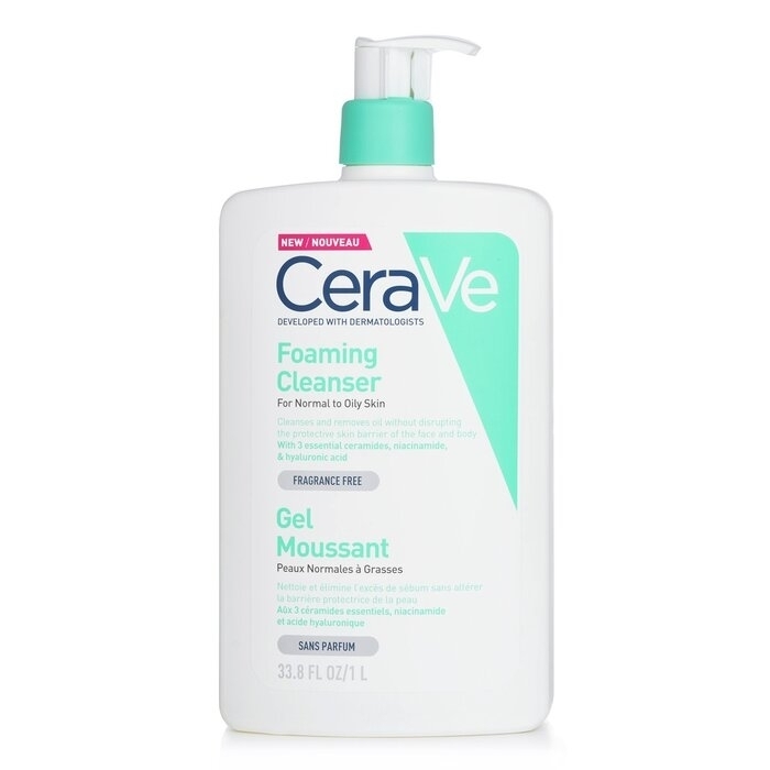 CeraVe - Foaming Cleanser For Normal To Oily Skin (With Pump)(1000ml/33.8oz)