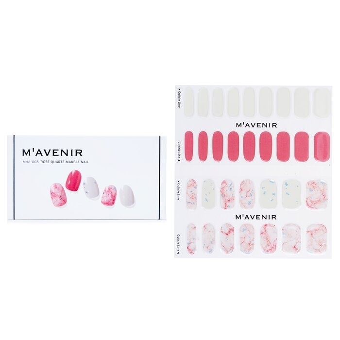 Mavenir - Nail Sticker (Pink) - # Rose Quartz Marble Nail(32pcs)