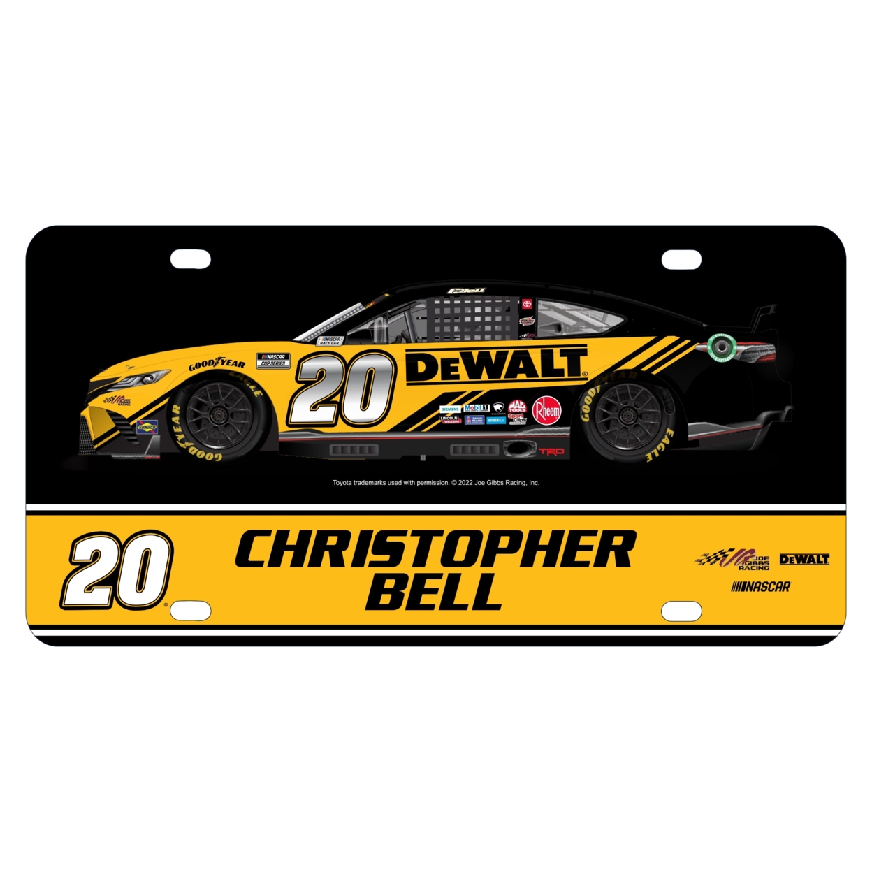 #20 Christopher Bell Officially Licensed NASCAR License Plate