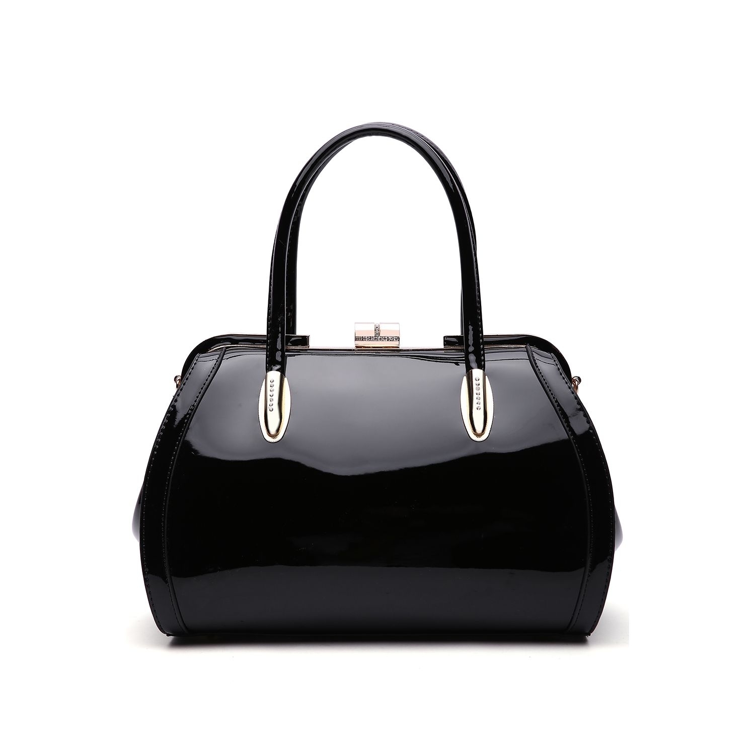 MKF Collection Marlene Patent Satchel Handbag By Mia K. - Black