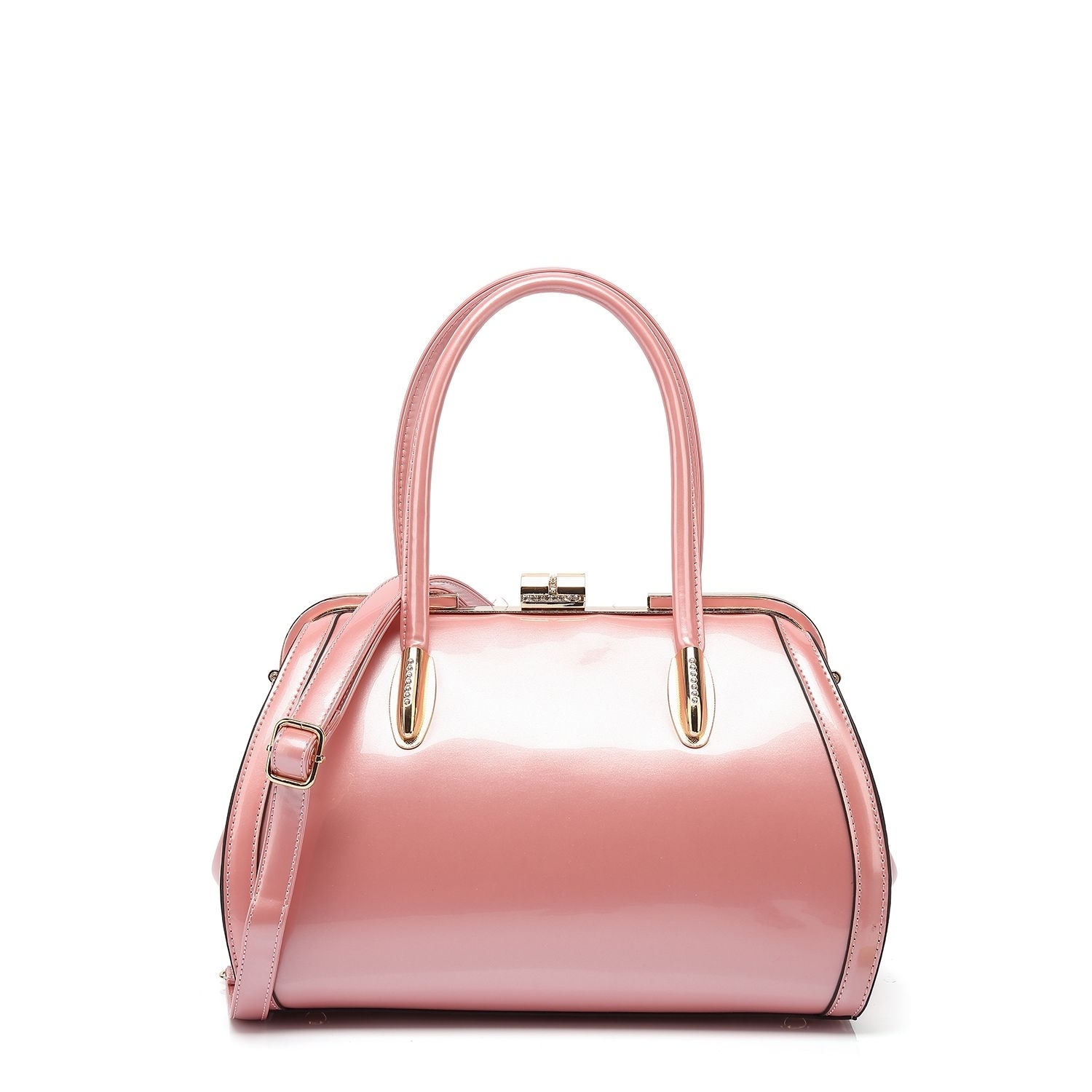 MKF Collection Marlene Patent Satchel Handbag By Mia K. - Pink