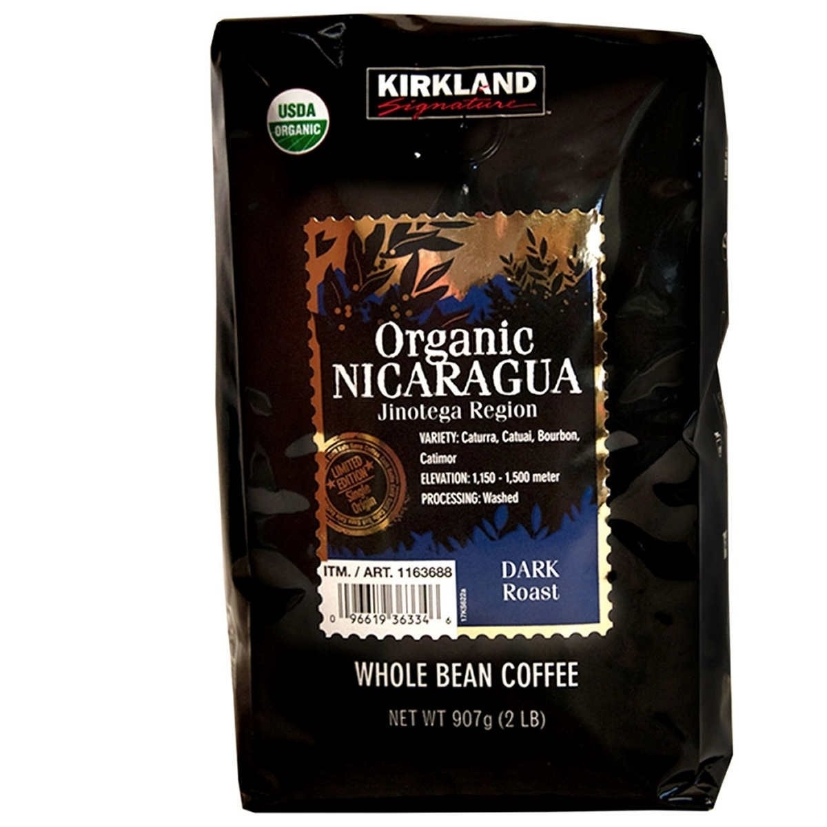 UPC 096619363346 product image for Kirkland Signature Organic Whole Bean Nicaragua Coffee Beans, 32 Ounce | upcitemdb.com