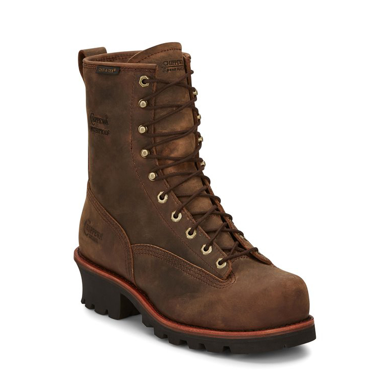 Chippewa Men's 8 Paladin Logger Lace-To-Toe Waterproof Insulated Steel Toe Boot Chocolate Brown - 73103 7 CHOCOLATE BROWN - CHOCOLATE BROWN