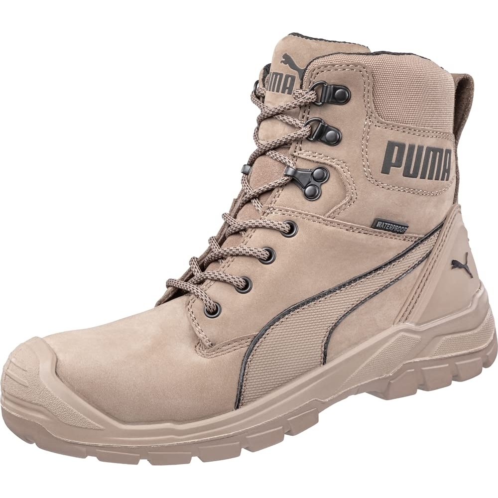 PUMA Safety Men's 7 Conquest CTX High Composite Toe Slip Resistant Waterproof Work Boot Stone - 630745 ONE SIZE STONE - STONE, 12