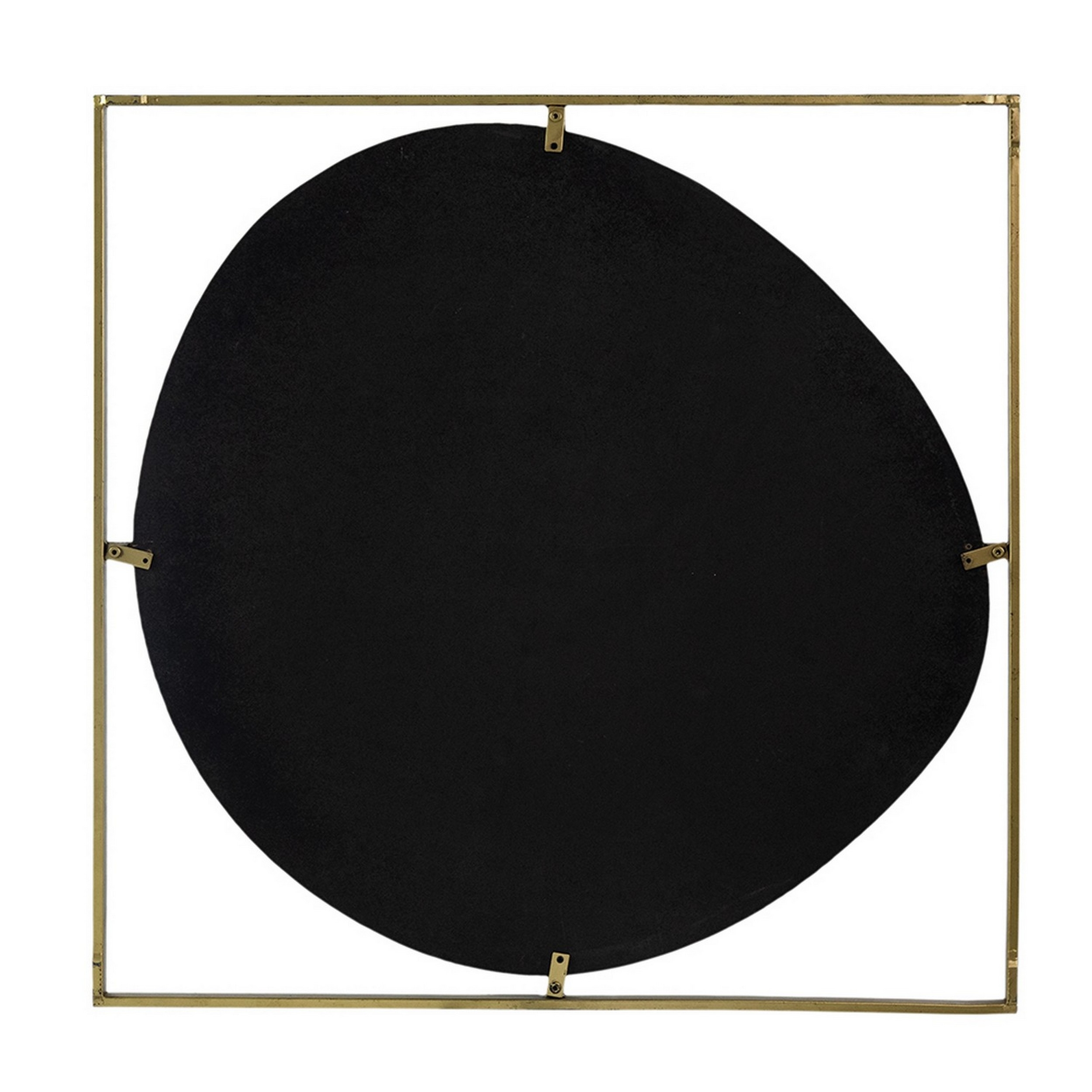 Ani 32 Inch Mirror, Artistic Oval Cut Out Design, Gold Finish Metal Frame- Saltoro Sherpi