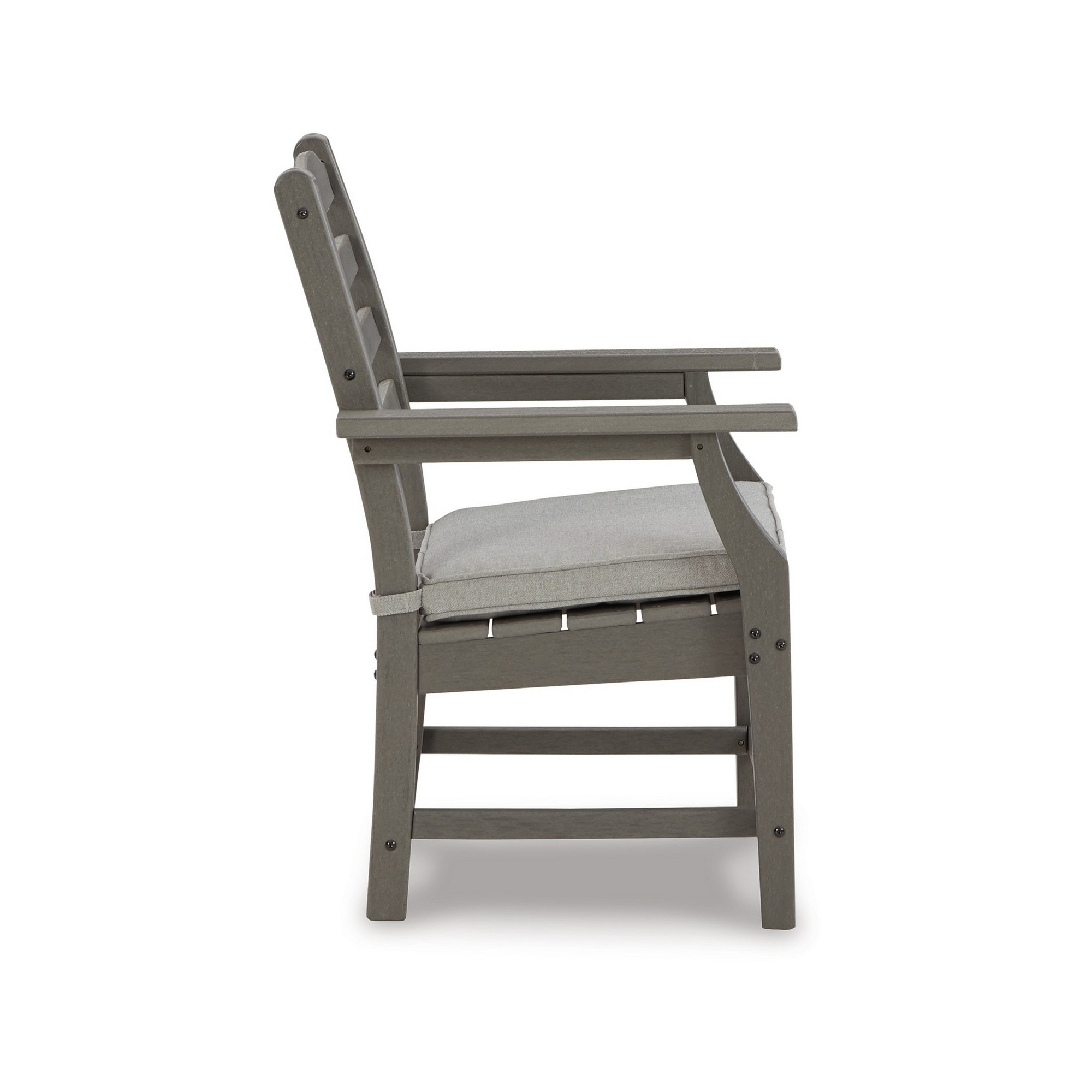 Clio 25 Inch Outdoor Arm Chair, Set Of 2, Gray Frame, Polyester Fabric- Saltoro Sherpi