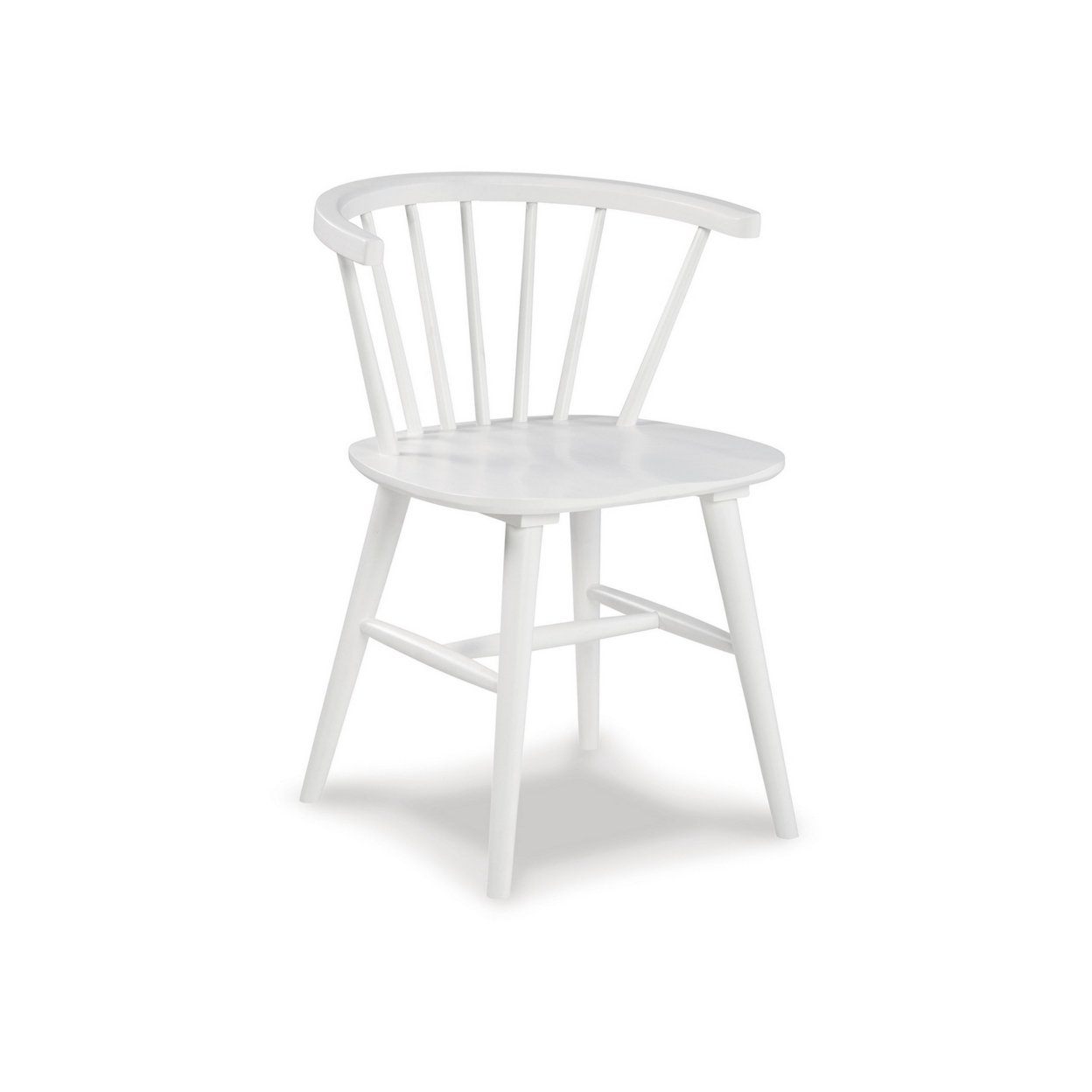 22 Inch Set Of 2 Dining Chairs, Spindle Backrest, Matte White Wood Design- Saltoro Sherpi