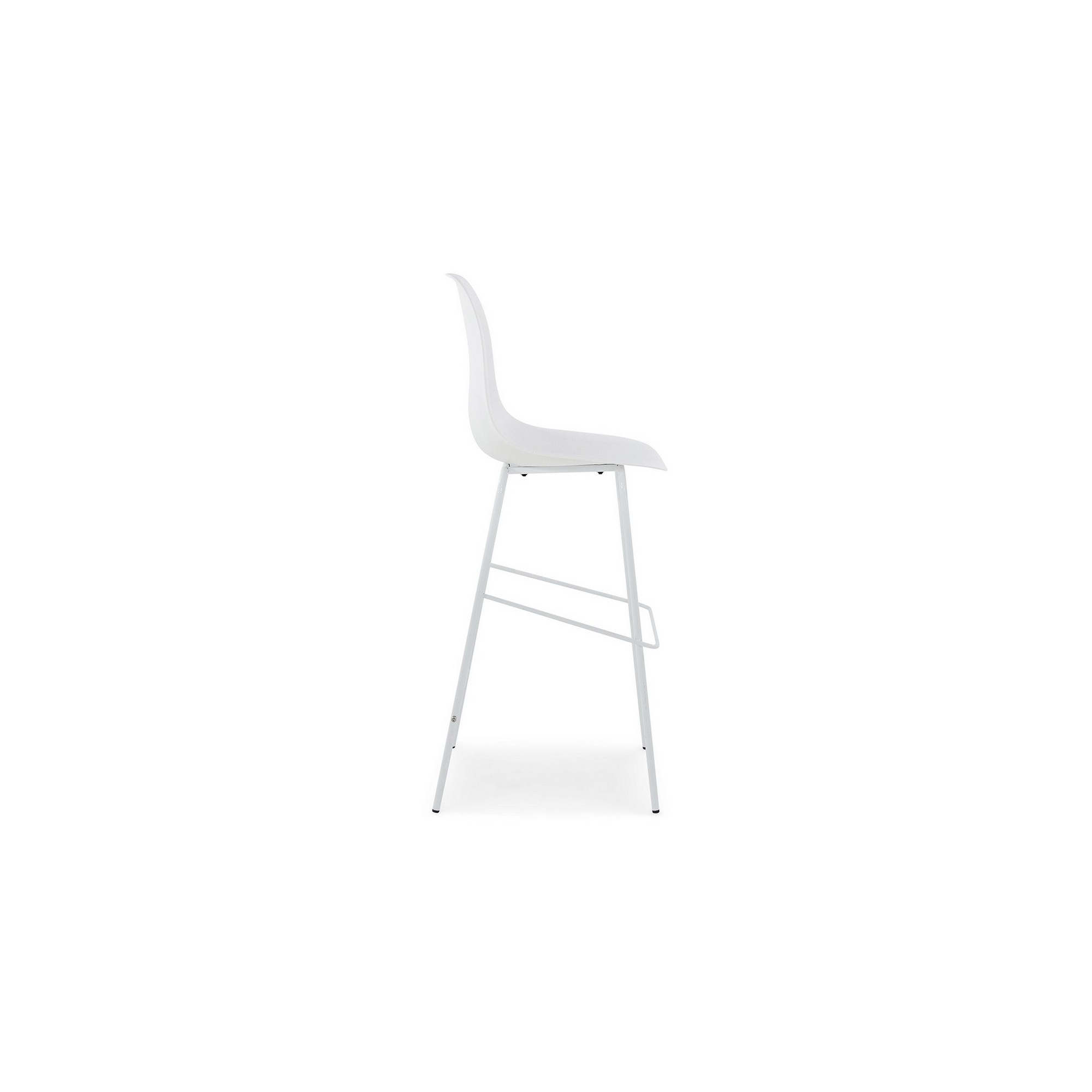 Mira 30 Inch Barstool, Set Of 2, Curved Bucket Seat, White Metal Frame- Saltoro Sherpi