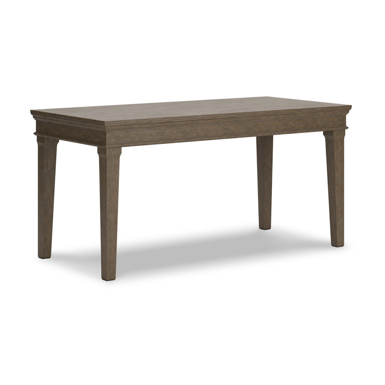 63 Inch Home Office Desk, Acacia Wood Top, Wire Brushed Weathered Gray- Saltoro Sherpi