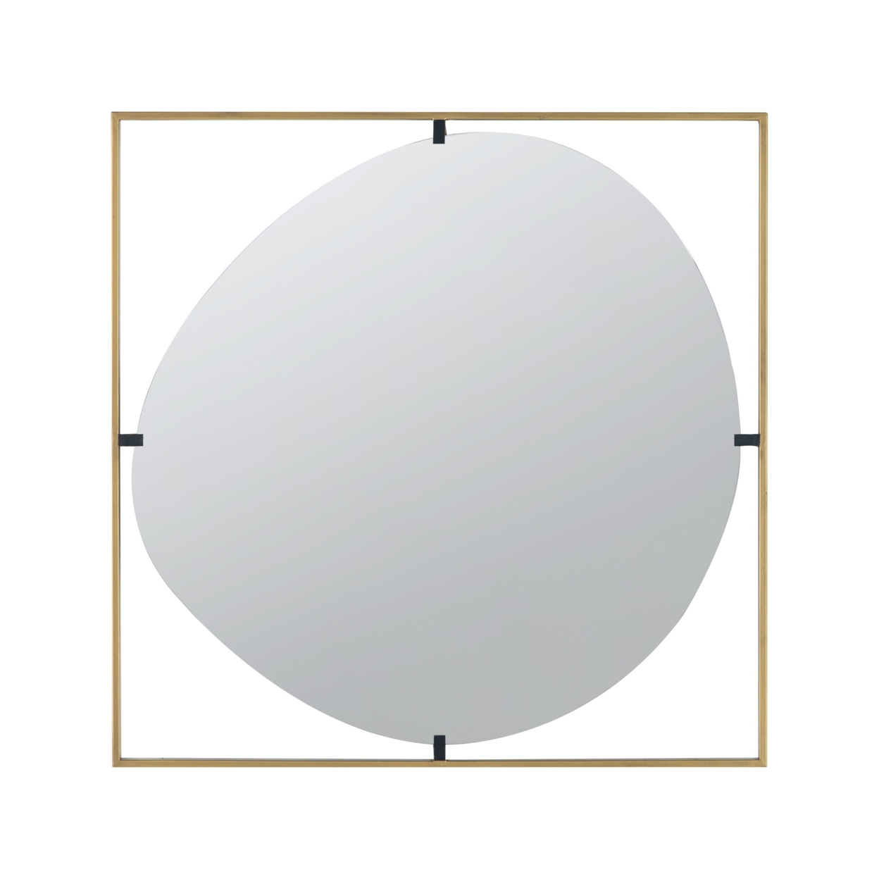 Ani 32 Inch Mirror, Artistic Oval Cut Out Design, Gold Finish Metal Frame- Saltoro Sherpi