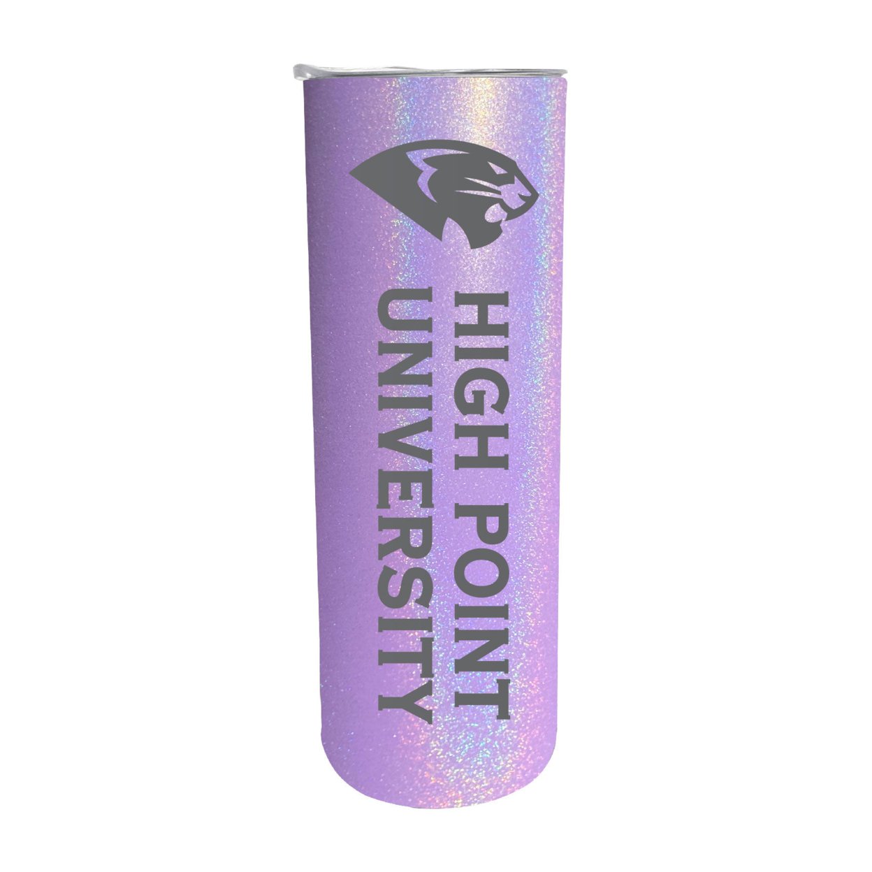 High Point University 20oz Insulated Stainless Steel Skinny Tumbler - Rainbow Glitter Purple