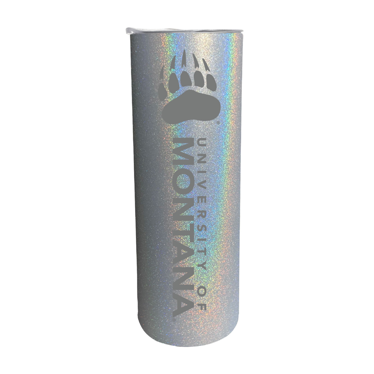 Montana University 20oz Insulated Stainless Steel Skinny Tumbler - Rainbow Glitter Bla