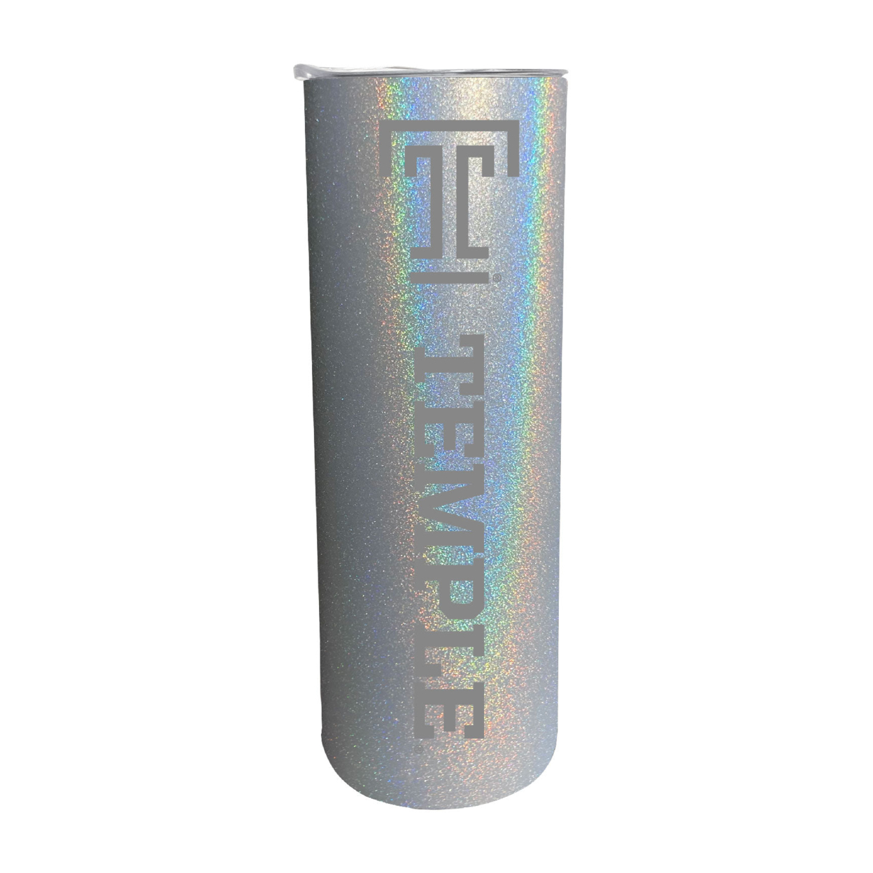Temple University 20oz Insulated Stainless Steel Skinny Tumbler - Rainbow Glitter Grey