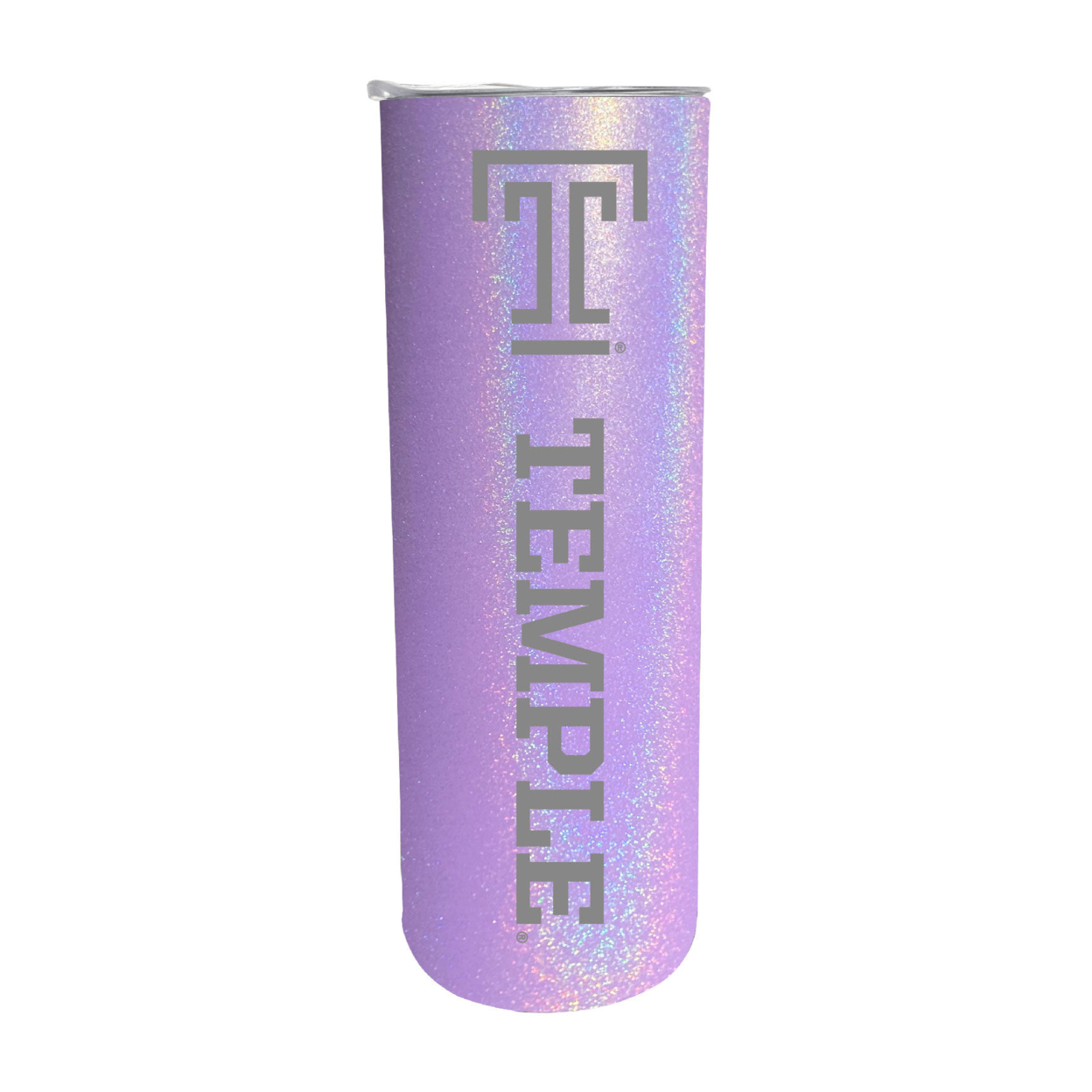 Temple University 20oz Insulated Stainless Steel Skinny Tumbler - Rainbow Glitter Purple