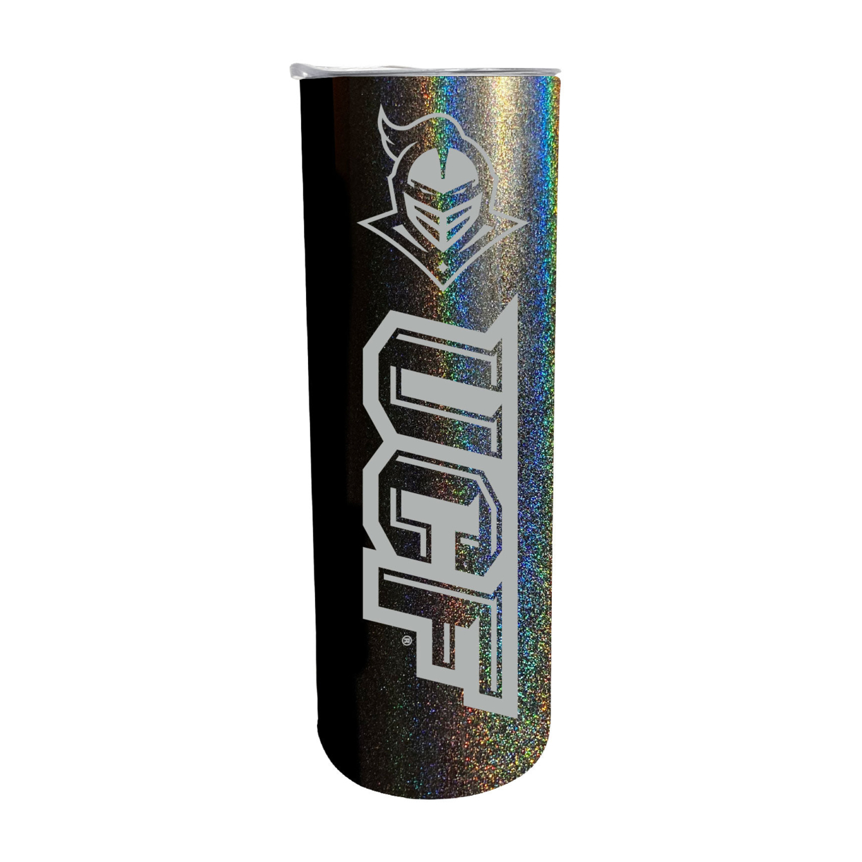 University Of Central Florida Knights 20oz Insulated Stainless Steel Skinny Tumbler - Rainbow Glitter Black