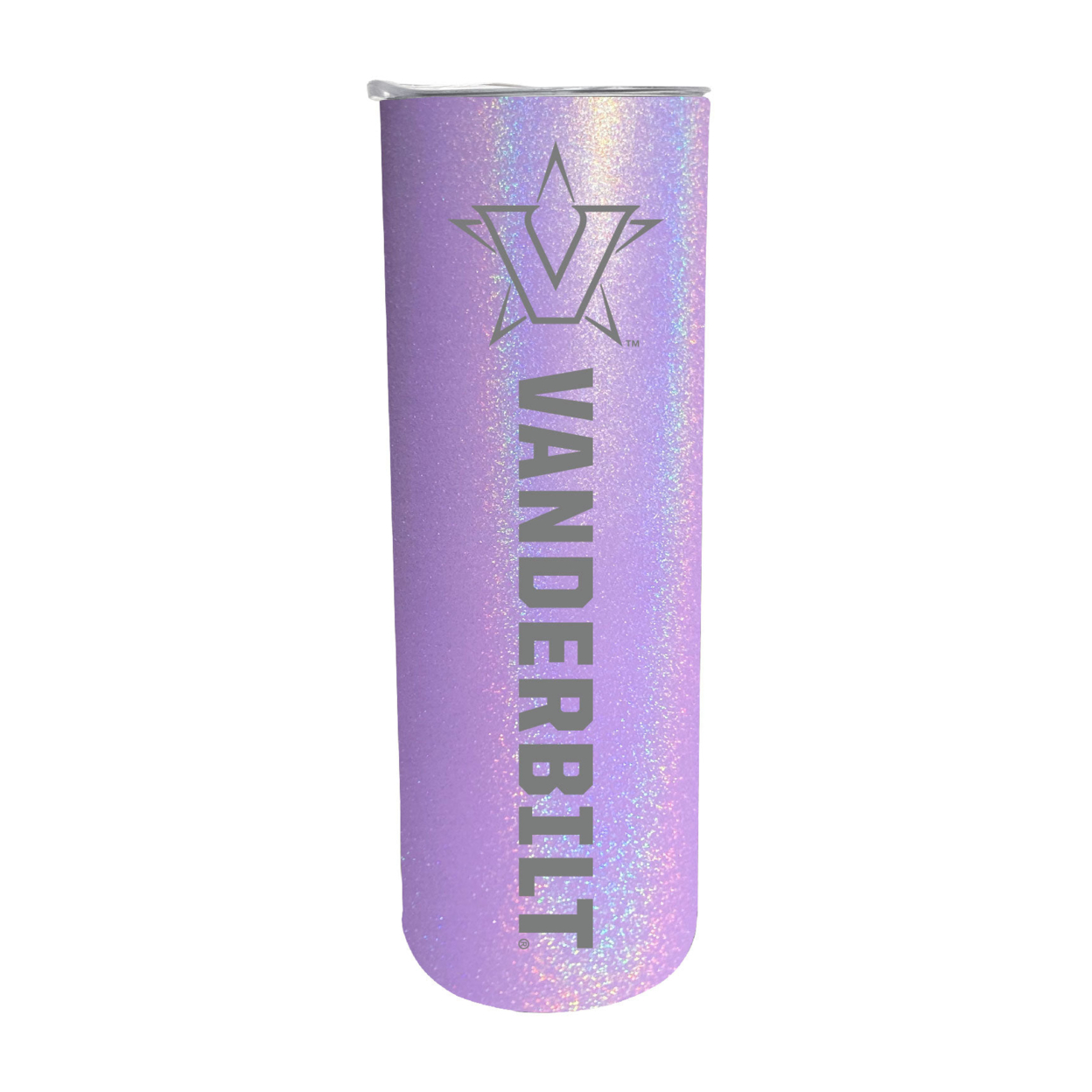 Vanderbilt University 20oz Insulated Stainless Steel Skinny Tumbler - Rainbow Glitter Purple