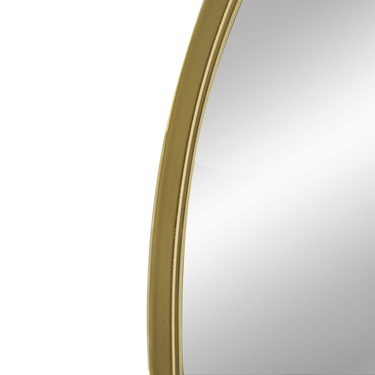 Cod 36 Inch Wall Mounted Mirror, Wide Arched Design Gold Metal Frame- Saltoro Sherpi