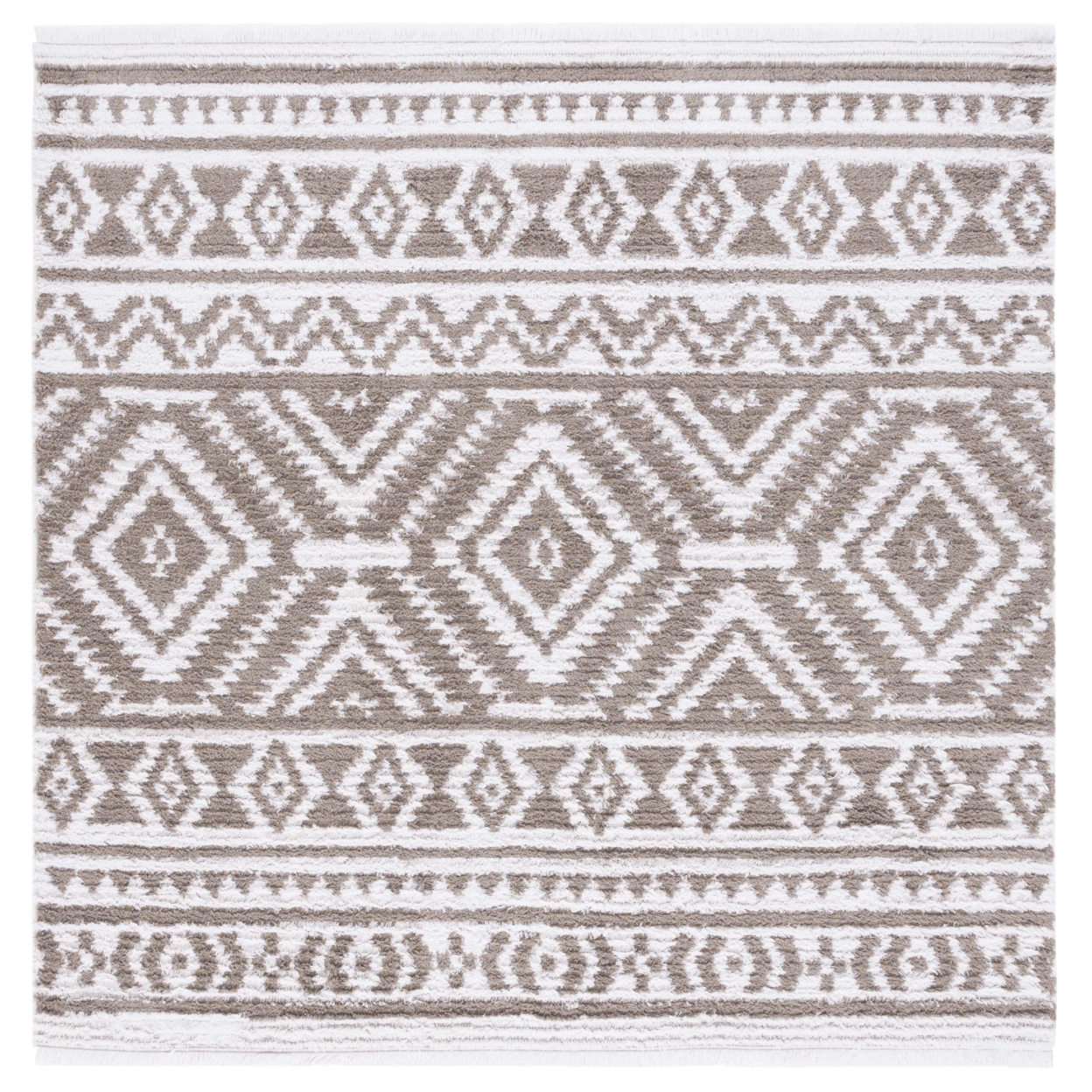 Safavieh AGT849E Augustine 800 Taupe / Ivory - Navy / Ivory, 6'-4 X 6'-4square