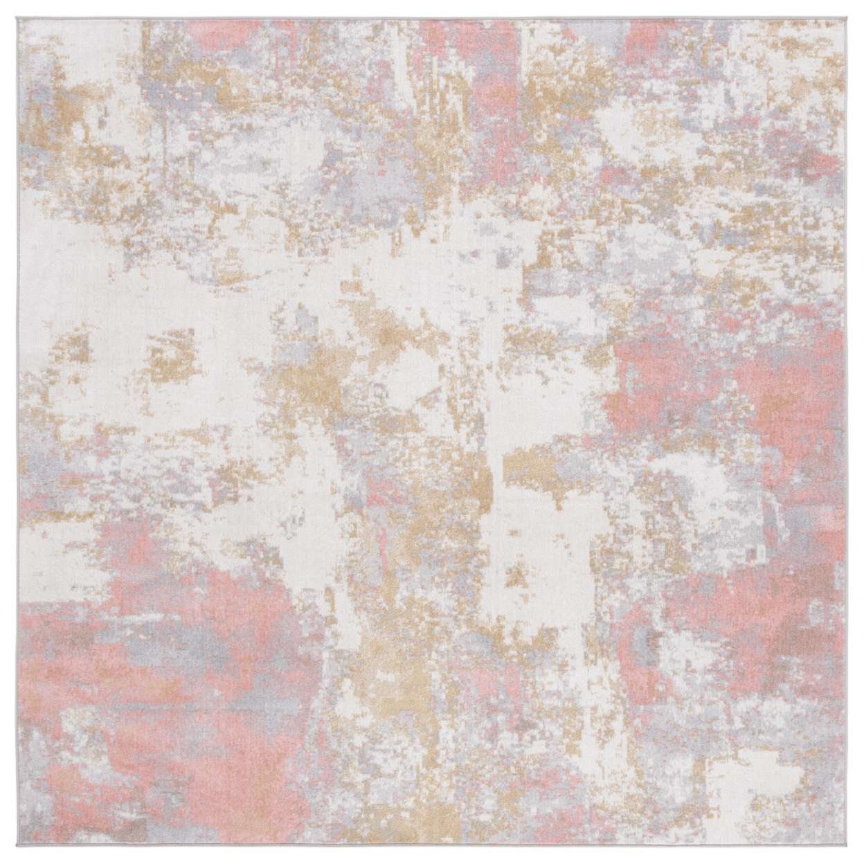 Safavieh BAY128A Bayside Ivory / Grey Pink - Beige / Charcoal, 6'-7 X 6'-7 Square