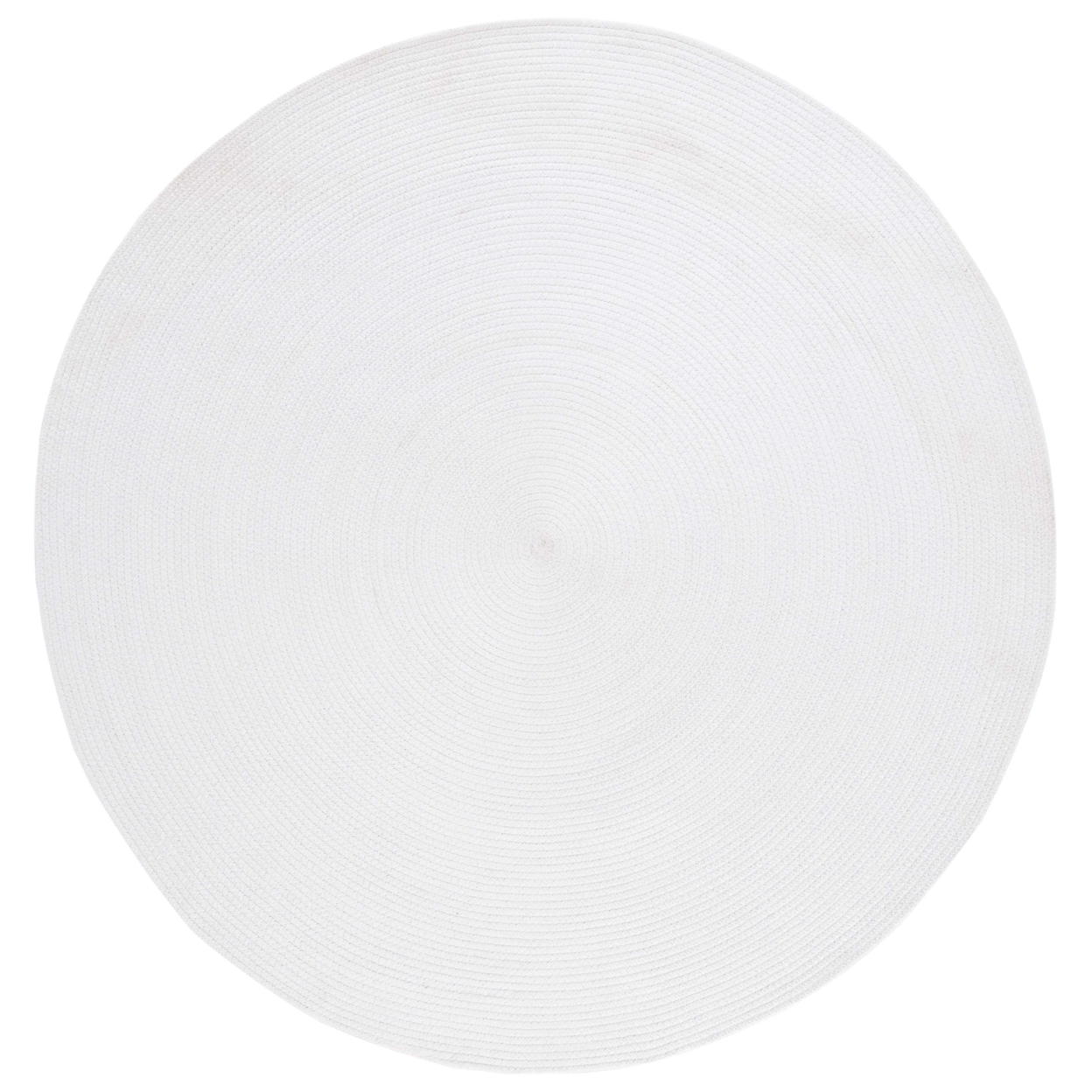 SAFAVIEH BRD403A Braided White - Grey / Ivory, 6' X 6' Round